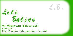 lili balics business card